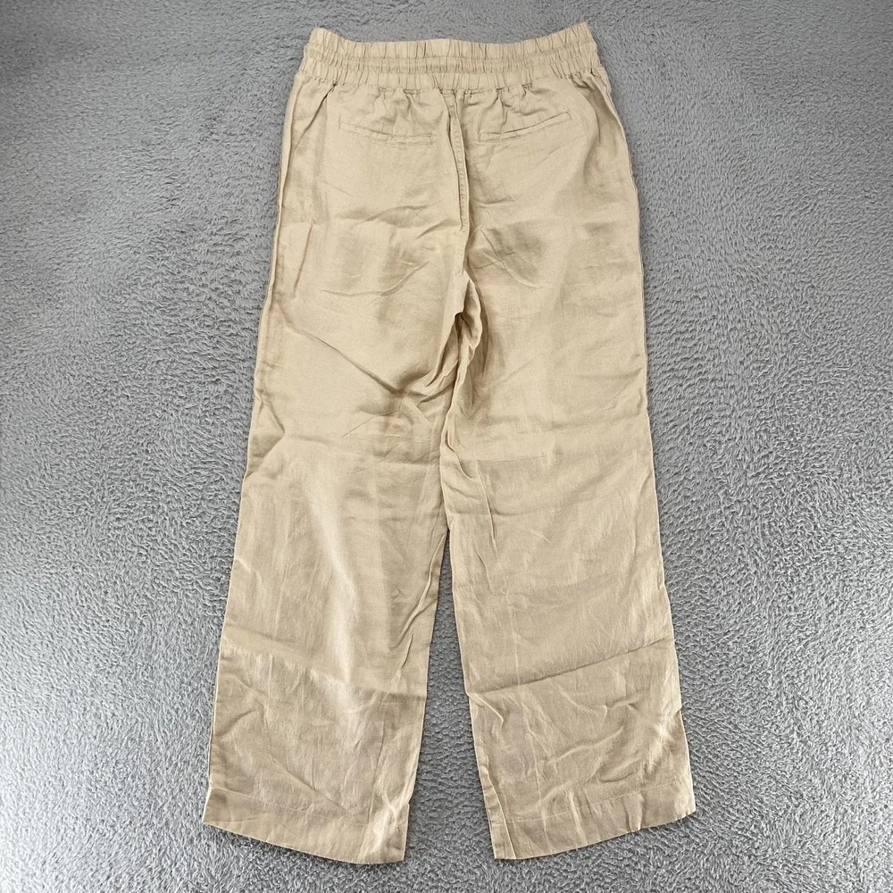Quince Linen Wide Leg Pants Womens Large Beige Driftwood Beach Minimalist